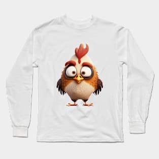 Rooster Cute Adorable Humorous Illustration Long Sleeve T-Shirt